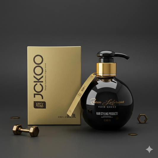 Premium Hair Styling Cream Black Glass Bottle