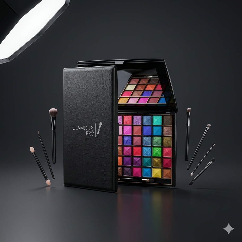 48-Color Eyeshadow Palette with Shimmer & Metallic Shades