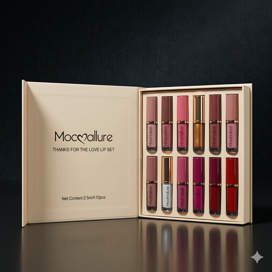 12-Piece Multicolor Glossy Lip Gloss Set – Bold Hydrating Shine