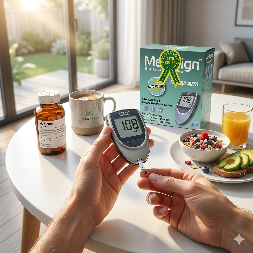Medisign Migno Auto Blood Glucose Monitoring System – Digital Sugar Testing Machine
