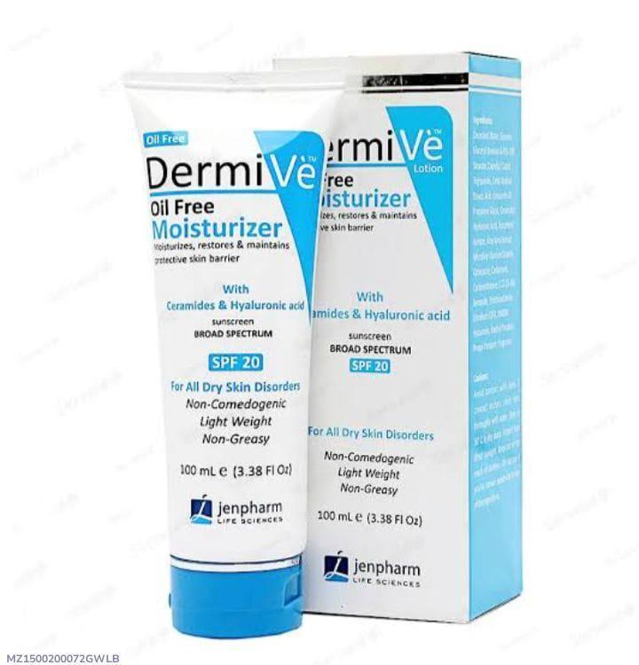 Dermive Oil-Free Moisturizer SPF 20 – Lightweight Hydration & Sun Protection for All Skin Types (100ml)