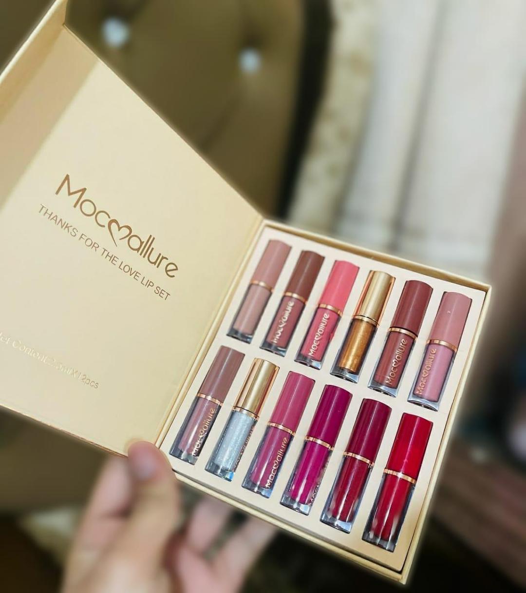 12-Piece Multicolor Glossy Lip Gloss Set – Bold Hydrating Shine