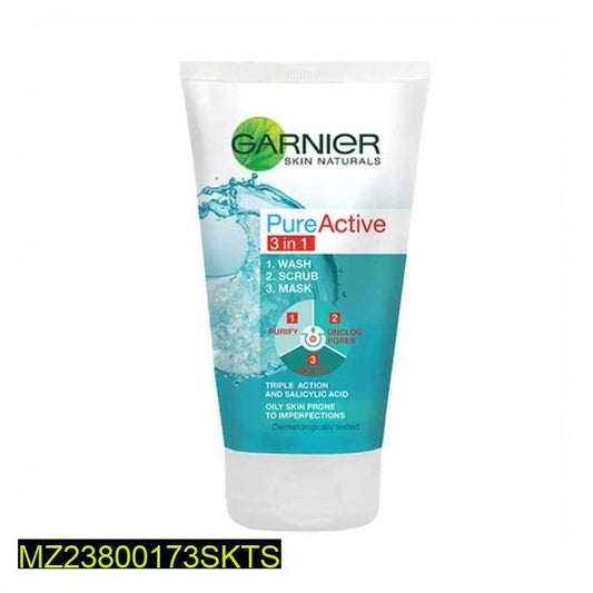 Garnier PureActive 3-in-1 Face Wash for Oily Skin – 100ml